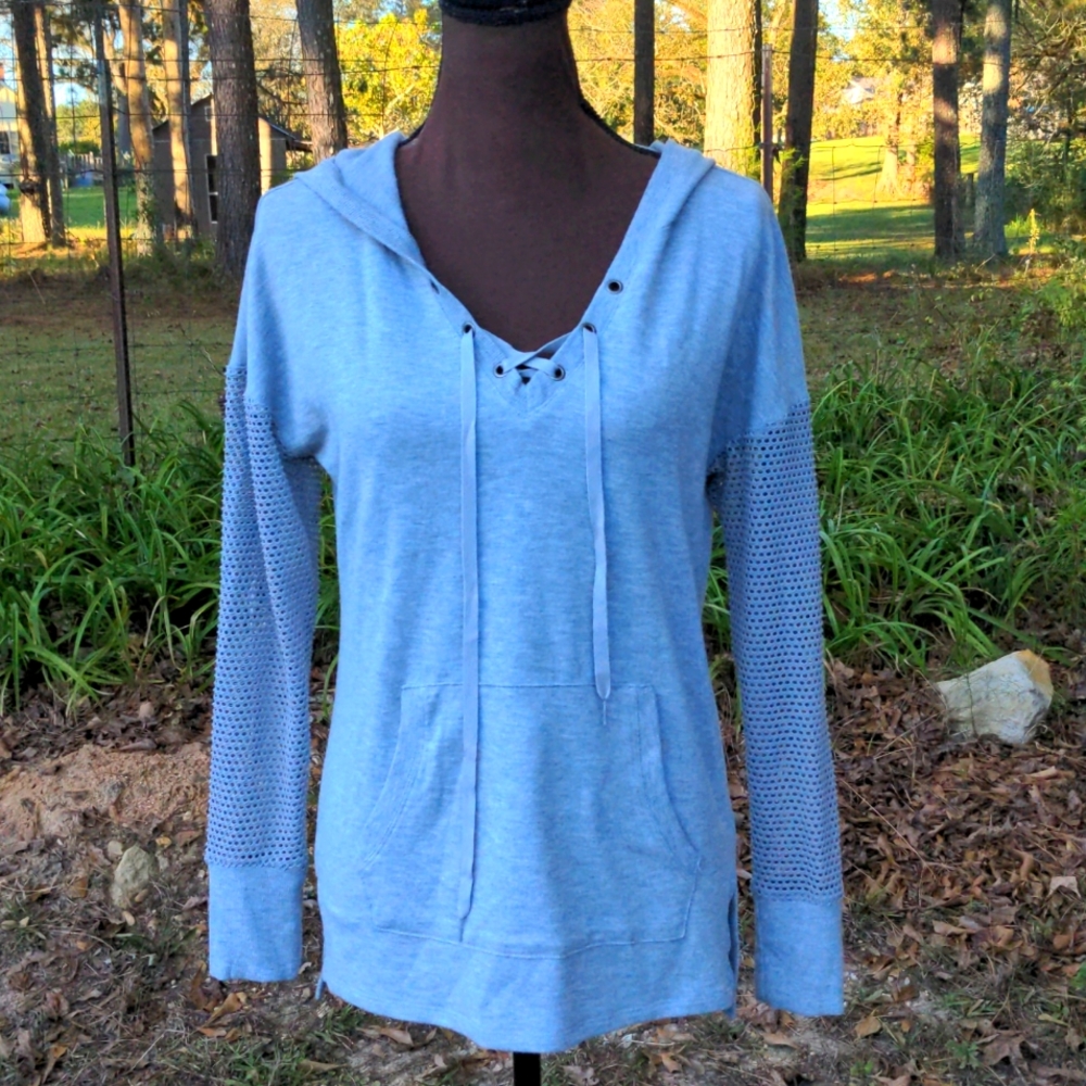 RBX Gray Hoodie with Kangaroo Pocket & Mesh Sleeves NWOT - Picture 2 of 10
